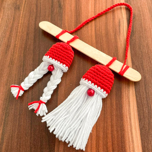 Christmas Gnome Wall Hanging Pattern Crochet PDF Home Decor Scandinavian Style