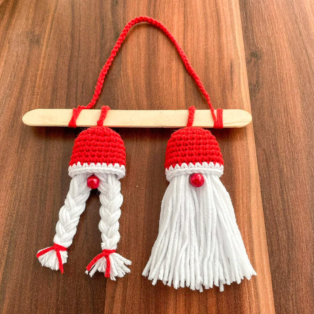 Christmas Gnome Wall Hanging Pattern Crochet PDF Home Decor Scandinavian Style