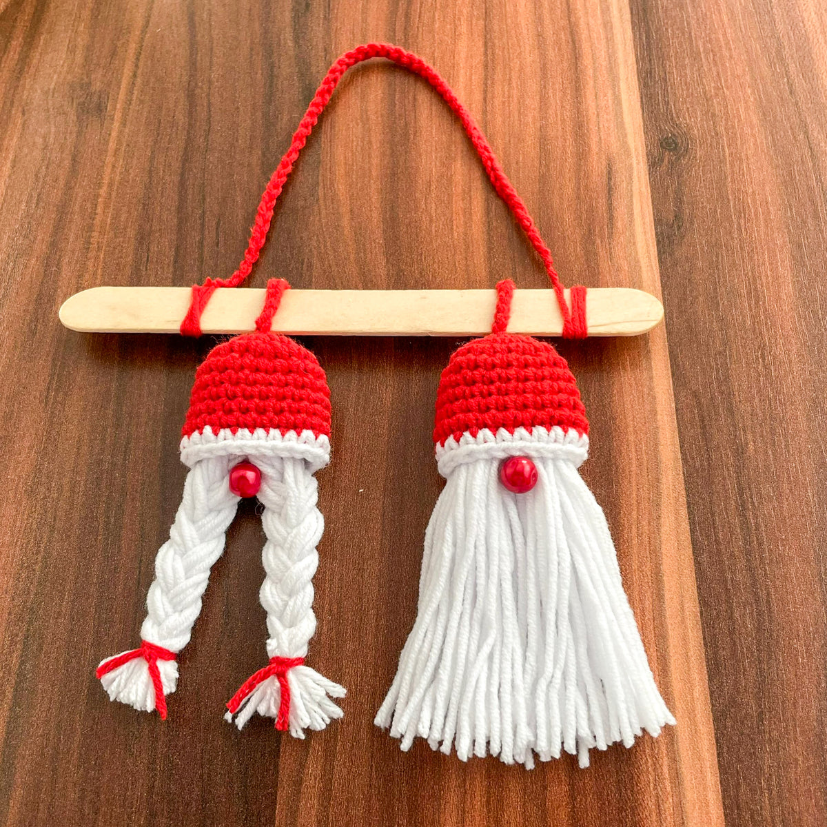 Christmas Gnome Wall Hanging Pattern Crochet PDF Home Decor Scandinavian Style