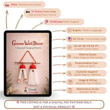 Christmas Gnome Wall Hanging Pattern Crochet PDF Home Decor Scandinavian Style