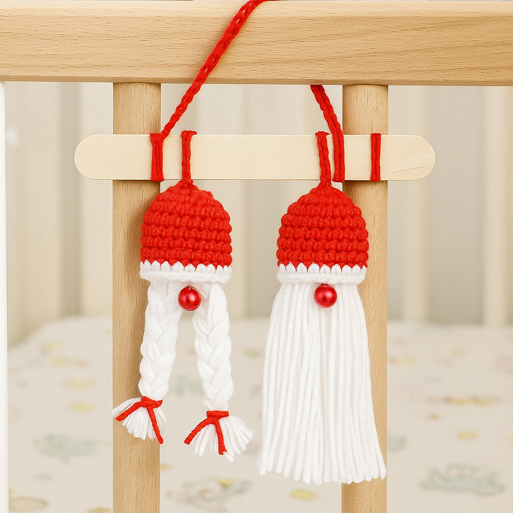 Christmas Gnome Wall Hanging Pattern Crochet PDF Home Decor Scandinavian Style