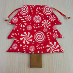 Christmas Tree Pouch Sewing Pattern for Bag Charm Tutorial Easy DIY Fabric Drawstring PDF - Hand Trendy