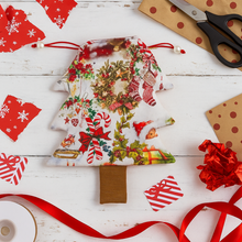 Christmas Tree Pouch Sewing Pattern for Bag Charm Tutorial Easy DIY Fabric Drawstring PDF