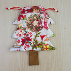 Christmas Tree Pouch Sewing Pattern for Bag Charm Tutorial Easy DIY Fabric Drawstring PDF - Hand Trendy