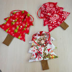 Christmas Tree Pouch Sewing Pattern for Bag Charm Tutorial Easy DIY Fabric Drawstring PDF - Hand Trendy