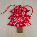 Christmas Tree Pouch Sewing Pattern for Bag Charm Tutorial Easy DIY Fabric Drawstring PDF - Hand Trendy