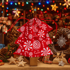 Christmas Tree Pouch Sewing Pattern for Bag Charm Tutorial Easy DIY Fabric Drawstring PDF - Hand Trendy