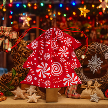 Christmas Tree Pouch Sewing Pattern for Bag Charm Tutorial Easy DIY Fabric Drawstring PDF