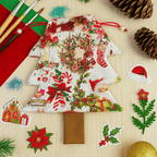 Christmas Tree Pouch Sewing Pattern for Bag Charm Tutorial Easy DIY Fabric Drawstring PDF - Hand Trendy