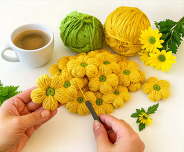Crochet 3D Puffy Flower Pattern PDF, Textured Bloom Applique Tutorial