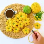 Crochet 3D Puffy Flower Pattern PDF, Textured Bloom Applique Tutorial - Hand Trendy