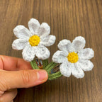 Crochet Daisy Hair Clip PDF Pattern for Handmade Flower Hair Accessory Design - Hand Trendy