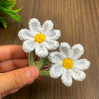 Crochet Daisy Hair Clip PDF Pattern for Handmade Flower Hair Accessory Design - Hand Trendy