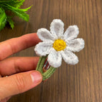 Crochet Daisy Hair Clip PDF Pattern for Handmade Flower Hair Accessory Design - Hand Trendy