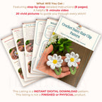 Crochet Daisy Hair Clip PDF Pattern for Handmade Flower Hair Accessory Design - Hand Trendy