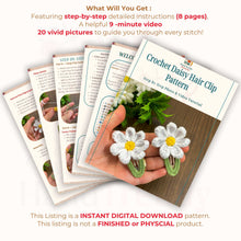 Crochet Daisy Hair Clip PDF Pattern for Handmade Flower Hair Accessory Design - Hand Trendy