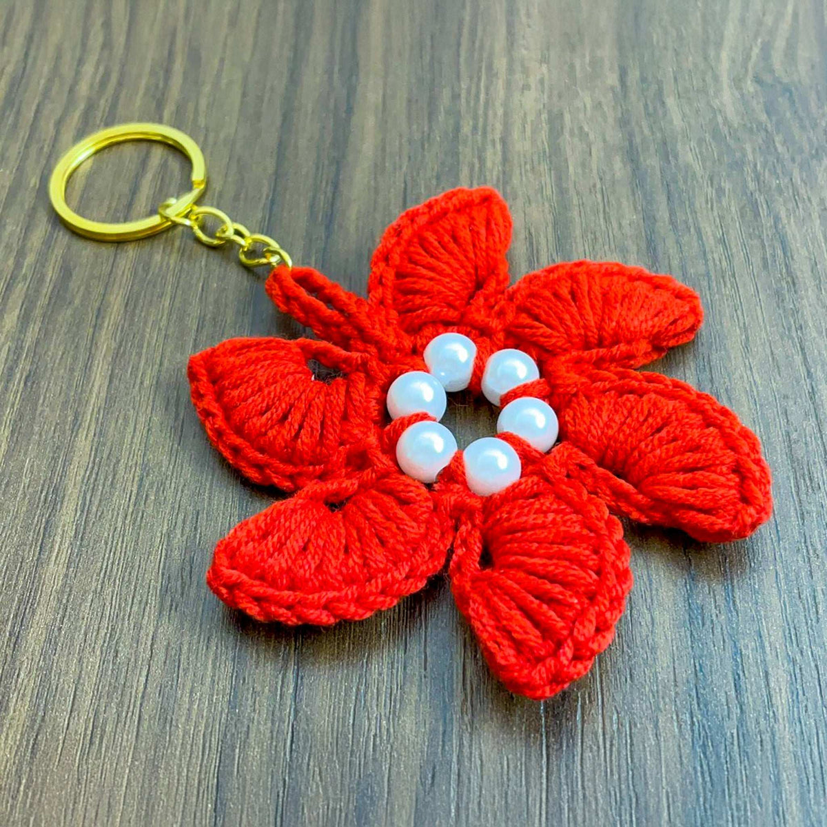 Crochet Star Flower Keychain Pattern PDF, 3D Floral Charm Tutorial, DIY Elegant Bag Accessory - Hand Trendy