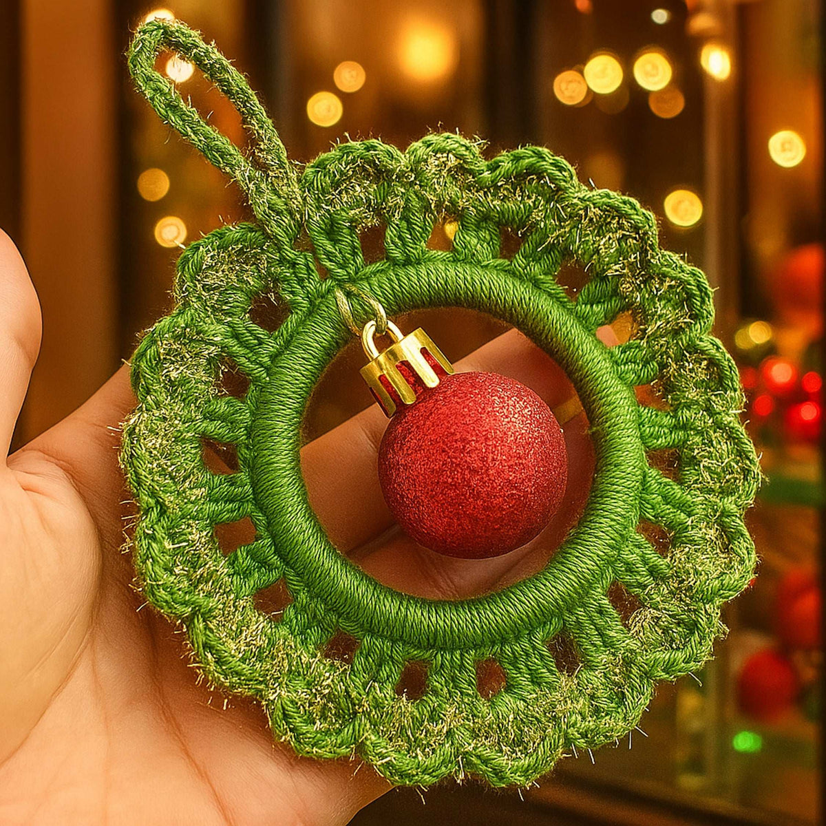 Crochet Xmas Wreath PDF Pattern, Festive DIY Holiday Wreath Tutorial - Hand Trendy
