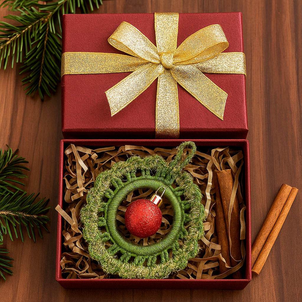 Crochet Xmas Wreath PDF Pattern, Festive DIY Holiday Wreath Tutorial - Hand Trendy