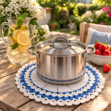 Crochet Round Placemat Pattern PDF, Large Table Mat Design for Farmhouse Kitchen Decor