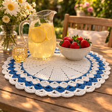 Crochet Round Placemat Pattern PDF, Large Table Mat Design for Farmhouse Kitchen Decor