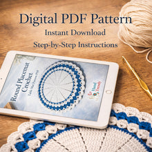Crochet Round Placemat Pattern PDF, Large Table Mat Design for Farmhouse Kitchen Decor