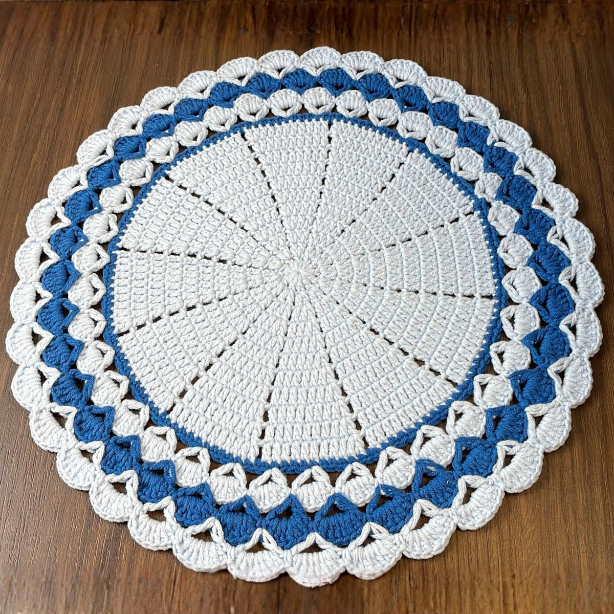 Crochet Round Placemat Pattern PDF, Large Table Mat Design for Farmhouse Kitchen Decor