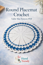 Crochet Round Placemat Pattern PDF, Large Table Mat Design for Farmhouse Kitchen Decor