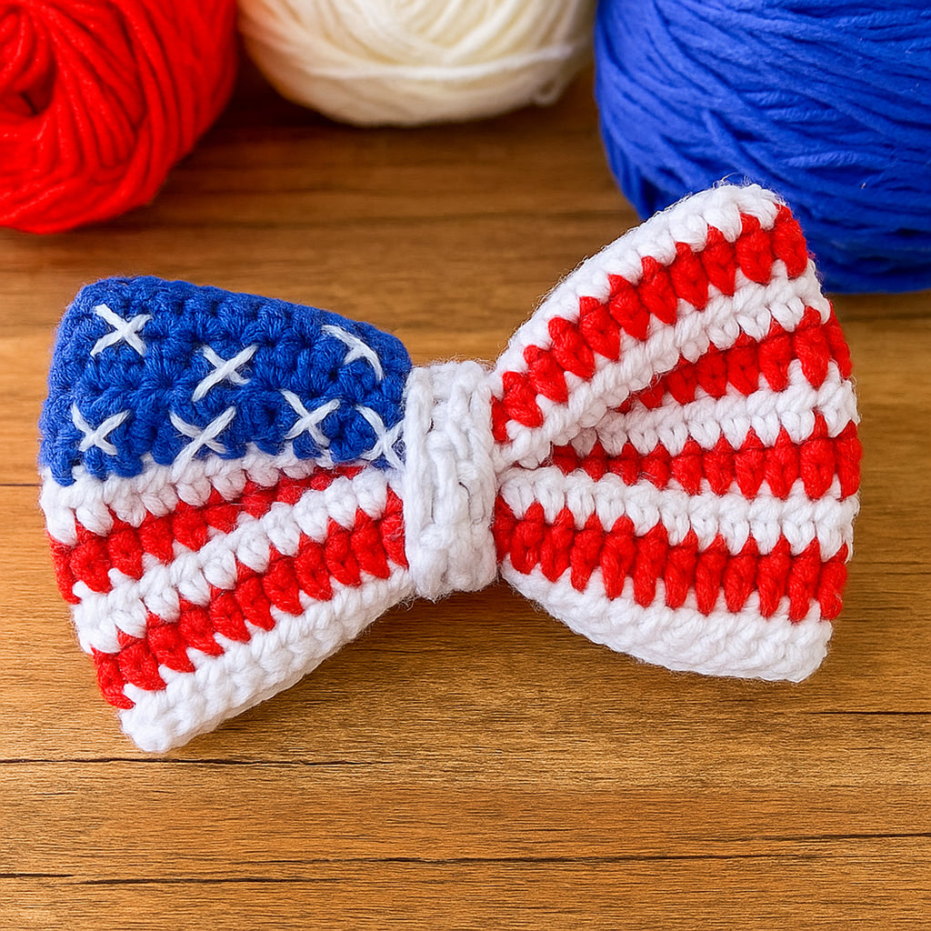 Crochet American Flag Bow Pattern PDF - image 3