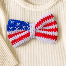Crochet American Flag Bow Pattern PDF, Patriotic Hair Bow Design, Fourth Of July Accessory
