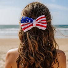 Crochet American Flag Bow Pattern PDF, Patriotic Hair Bow Design, Fourth Of July Accessory