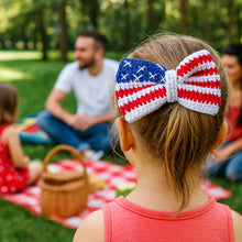 Crochet American Flag Bow Pattern PDF, Patriotic Hair Bow Design, Fourth Of July Accessory