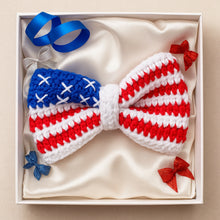 Crochet American Flag Bow Pattern PDF, Patriotic Hair Bow Design, Fourth Of July Accessory