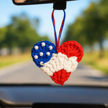Crochet American Flag Heart Pattern PDF, Patriotic Mini Heart Charm, USA Flag Ornament