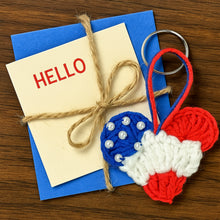Crochet American Flag Heart Pattern PDF, Patriotic Mini Heart Charm, USA Flag Ornament