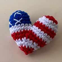 Crochet American Flag Heart Pattern PDF, Patriotic USA Keychain Design, Fourth Of July Ornament