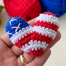 Crochet American Flag Heart Pattern PDF, Patriotic USA Keychain Design, Fourth Of July Ornament