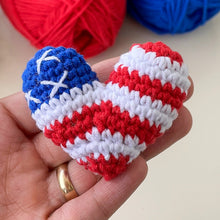 Crochet American Flag Heart Pattern PDF, Patriotic USA Keychain Design, Fourth Of July Ornament