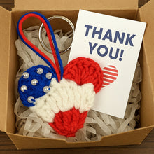 Crochet American Flag Heart Pattern PDF, Patriotic Mini Heart Charm, USA Flag Ornament