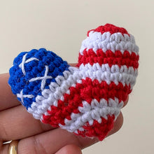 Crochet American Flag Heart Pattern PDF, Patriotic USA Keychain Design, Fourth Of July Ornament