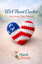 Crochet American Flag Heart Pattern PDF, Patriotic USA Keychain Design, Fourth Of July Ornament