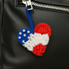Crochet American Flag Heart Pattern PDF, Patriotic Mini Heart Charm, USA Flag Ornament