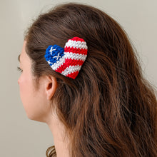 Crochet American Flag Heart Pattern PDF, Patriotic USA Keychain Design, Fourth Of July Ornament
