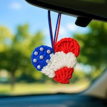 Crochet American Flag Heart Pattern PDF, Patriotic Mini Heart Charm, USA Flag Ornament