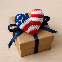 Crochet American Flag Heart Pattern PDF, Patriotic USA Keychain Design, Fourth Of July Ornament