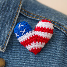 Crochet American Flag Heart Pattern PDF, Patriotic USA Keychain Design, Fourth Of July Ornament