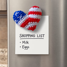Crochet American Flag Heart Pattern PDF, Patriotic USA Keychain Design, Fourth Of July Ornament