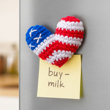 Crochet American Flag Heart Pattern PDF, Patriotic USA Keychain Design, Fourth Of July Ornament