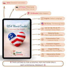 Crochet American Flag Heart Pattern PDF, Patriotic USA Keychain Design, Fourth Of July Ornament
