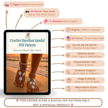 Crochet Barefoot Sandal PDF Pattern for Weddings